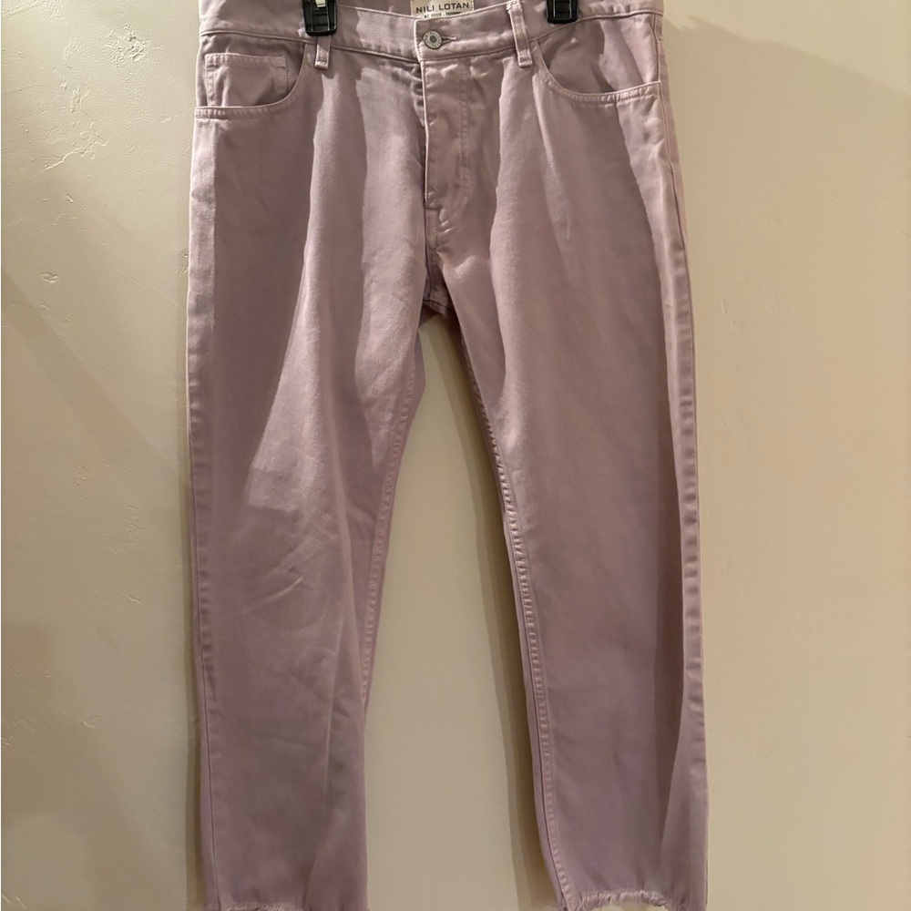Nili Lotan Lilac Raw-Edge Pants